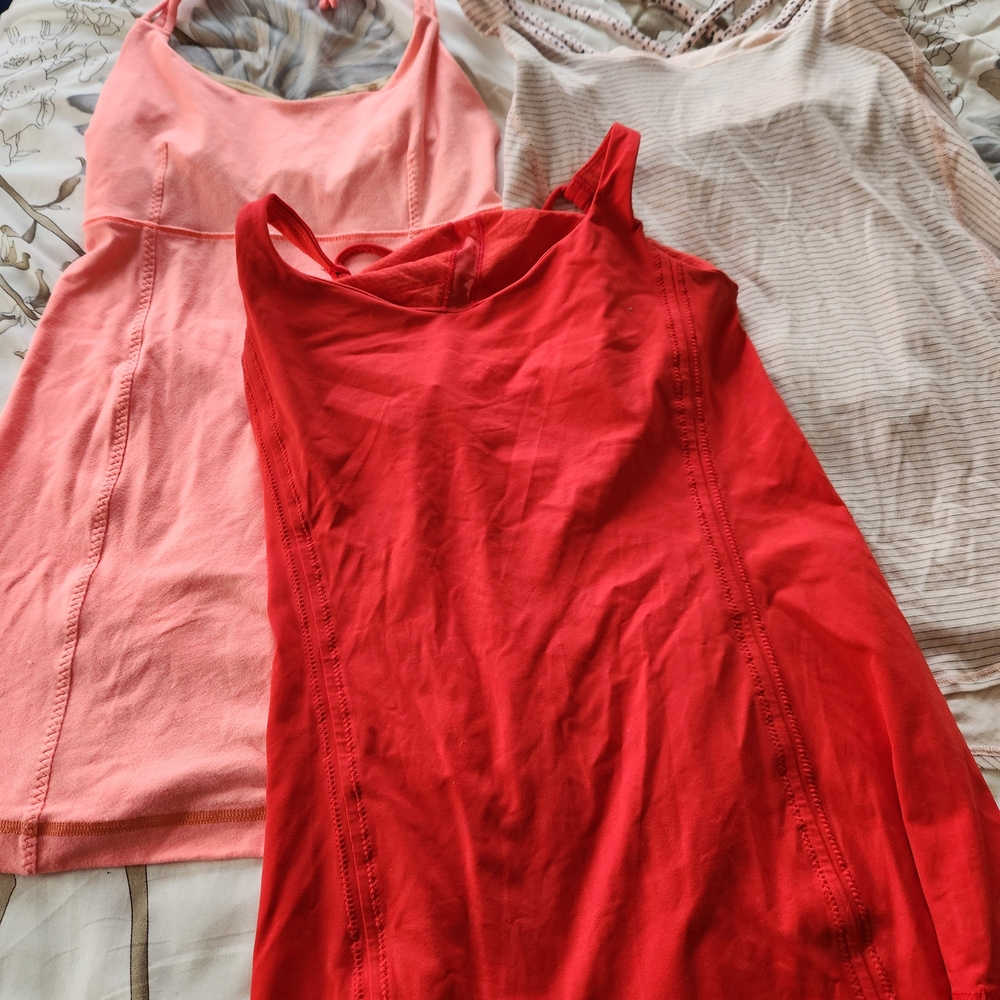 lululemon athletica Red and Pink Tank Tops